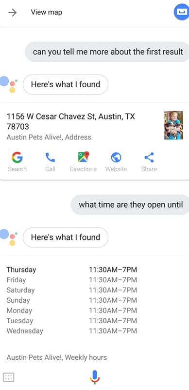 Google assistant search