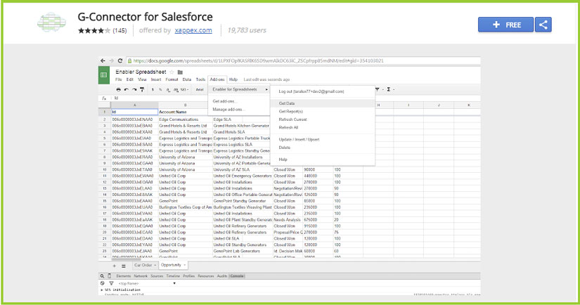 g-connector for salesforce