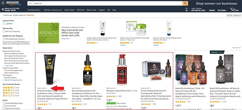 Amazon Sponsored Product Ads Example