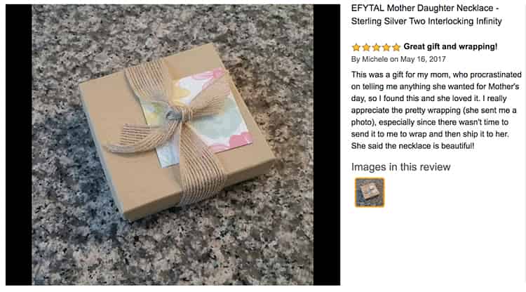 Amazon Packaging Example with Positive Review