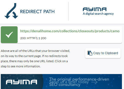 normal product link example via Redirect Path
